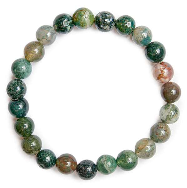 Indian Agate Bracelet - The Stone of Eternity and Harmony - Unisex Stretch Bracelet