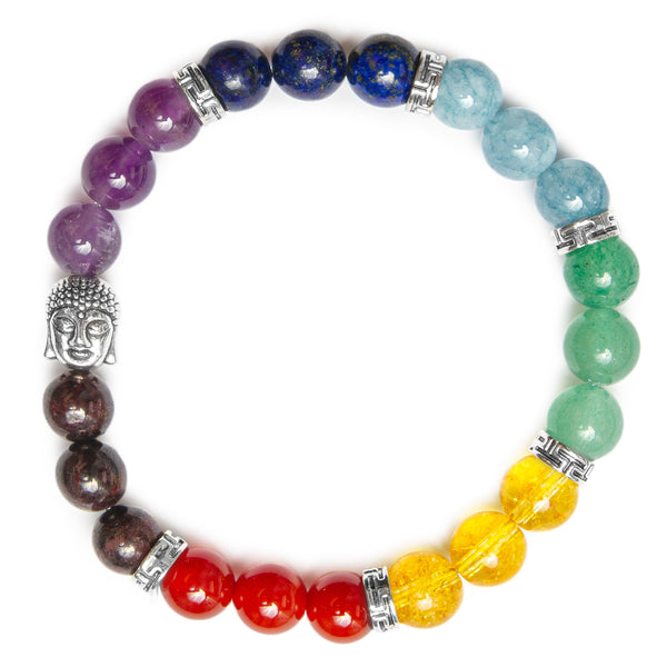 Chakra Bracelet for Woman with Buddha - Stretch Yoga Bracelet - Meditation Bracelet