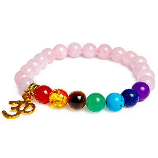 Pink Rose Quartz Stretch Bracelet - The stone of Peace, Love and Kindness - Chakra Bracelet
