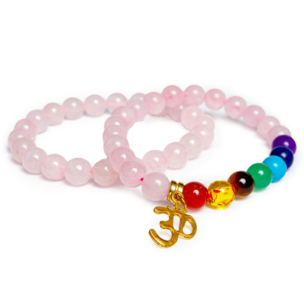 Pink Rose Quartz Stretch Bracelet - The stone of Peace, Love and Kindness - Chakra Bracelet