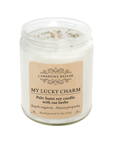 Palo Santo and Rue (ruda) soy candle, 8oz. Energy cleansing