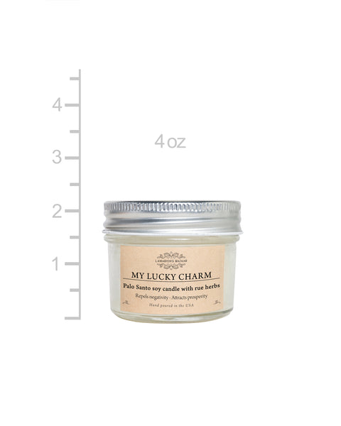 Palo Santo and Rue (ruda) soy candle, 4 oz. Energy cleansing