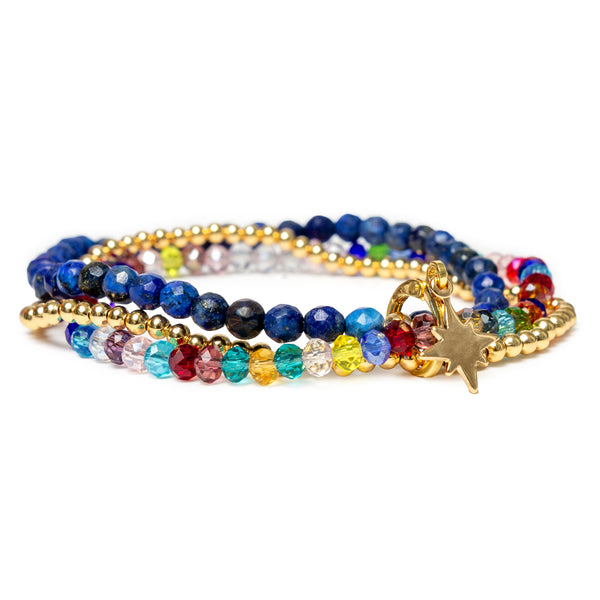 Celestial North Star Bracelet for Woman - Three Stackable Bracelets for Woman - Symbol of Guidance and Protection