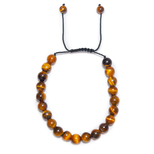 Natural Tiger Eye Adjustable Bracelet for Men - The stone of Courage