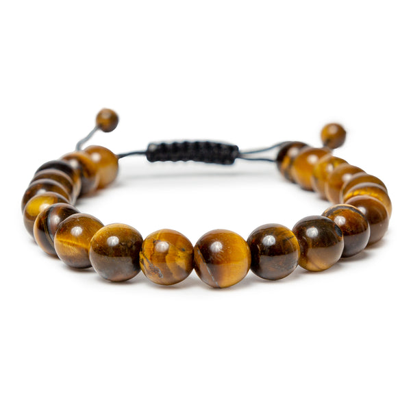 Natural Tiger Eye Adjustable Bracelet for Men - The stone of Courage