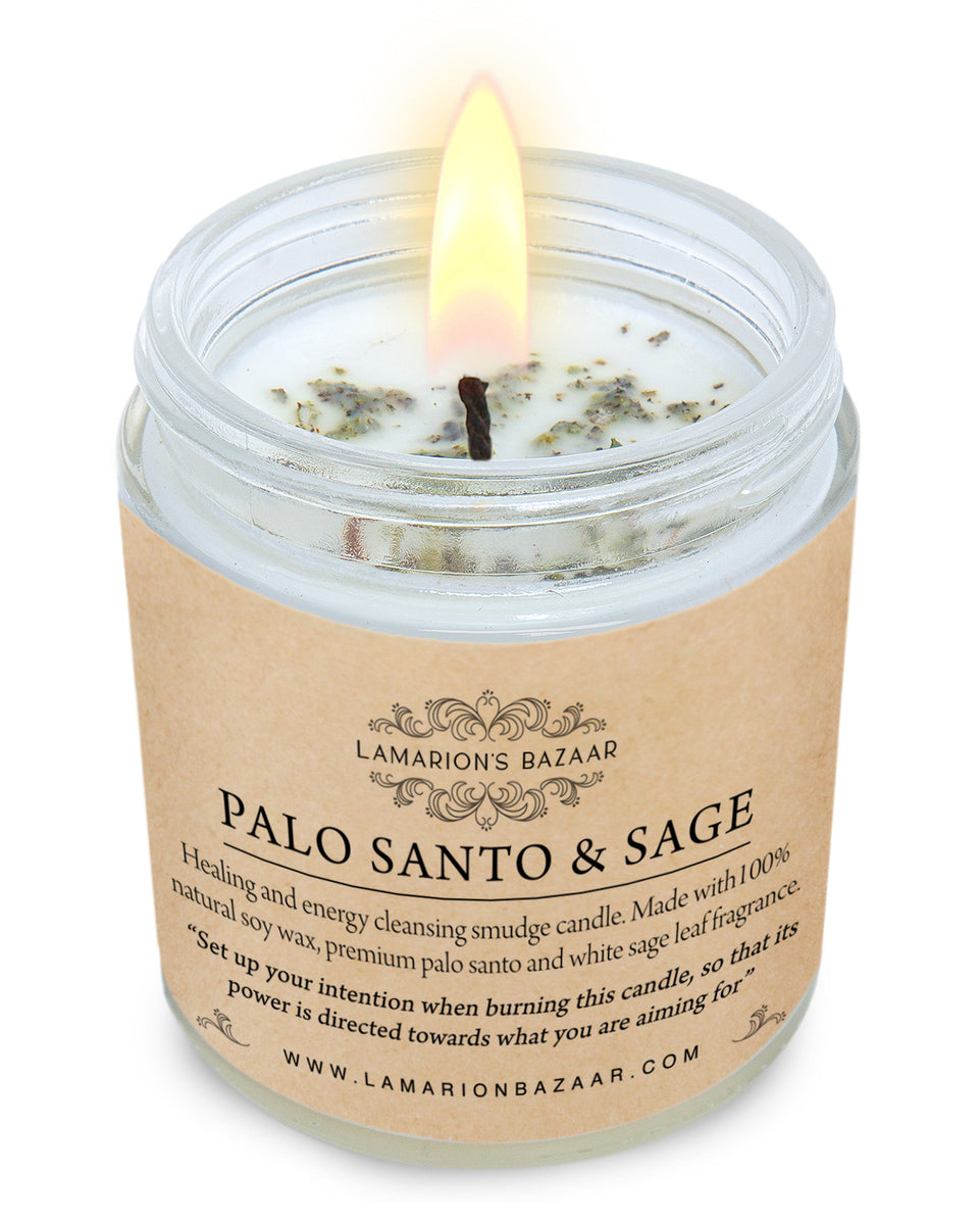Sage Smudging Kit - Two Sage Bundles & One Palo Santo Soy Candle –  Lamarion's Bazaar