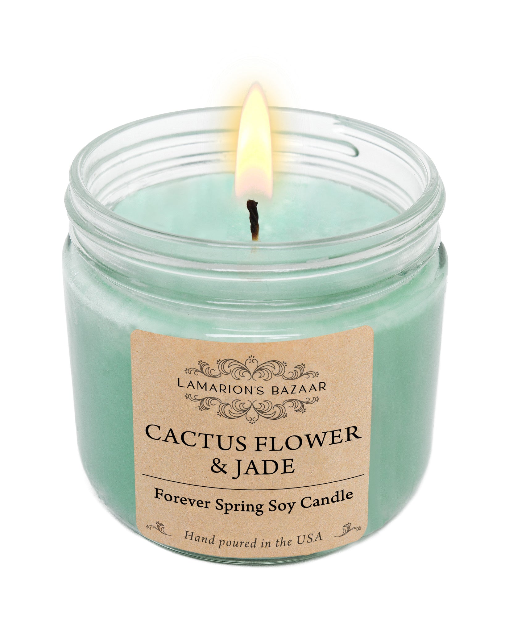 succulent jade candle Cactus Flower & Jade Soy Candle