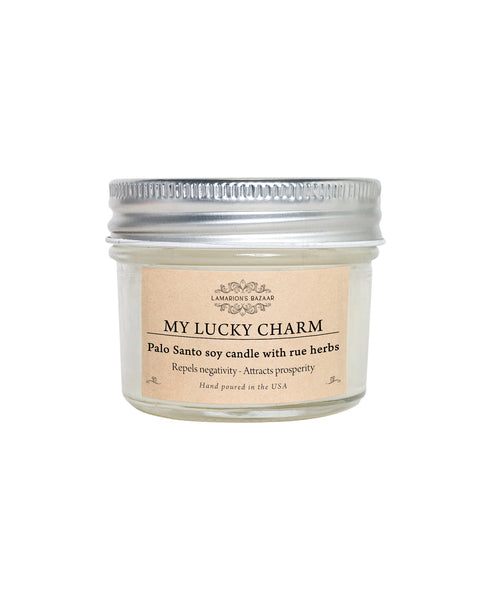 Palo Santo and Rue (ruda) soy candle, 4 oz. Energy cleansing