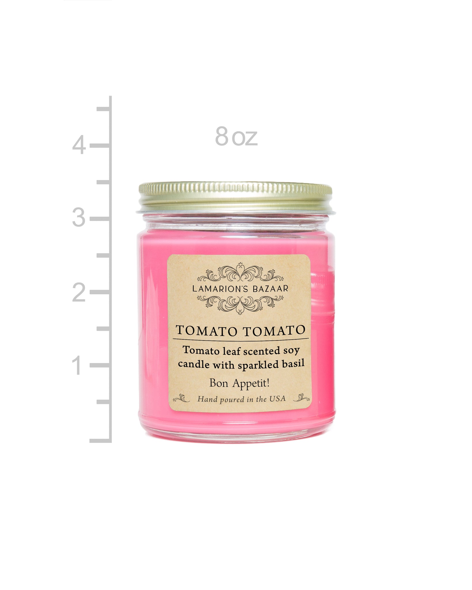 TOMATO TOMATO "Tomato Leaf Scented - 100% Natural Soy - Odor clean - Kitchen Candle
